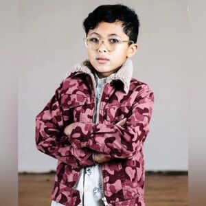 Wynken Apache Jacket Apache Red Camo 4T 5T Sherpa 100% Cotton NEW Snap Denim